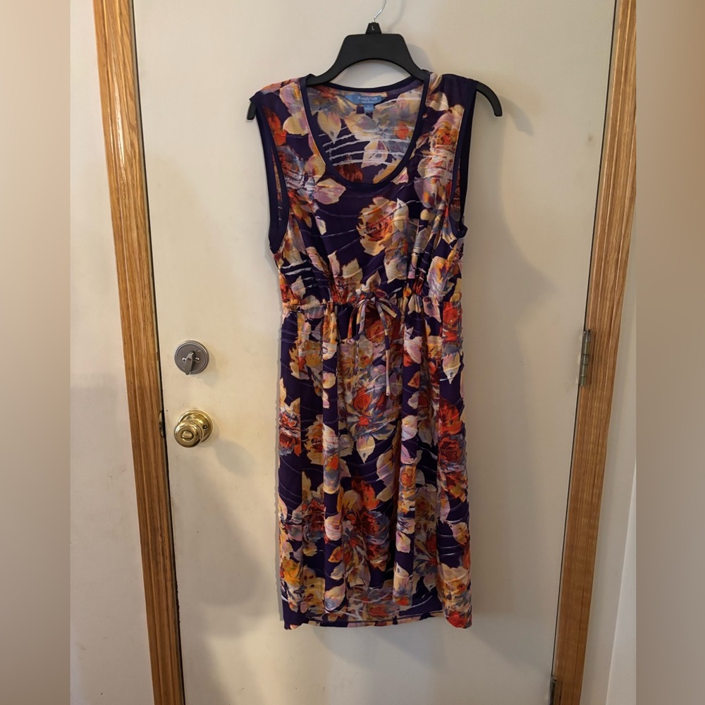 Size L Simply Vera purple and floral sundress. Light weight. Draw string waist.